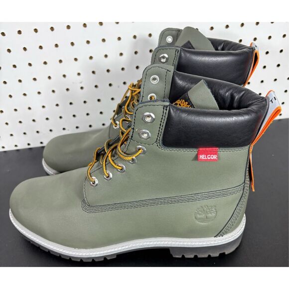 Timberland Heritage 6 In Waterproof Dark Green Helcor mens size 11.5